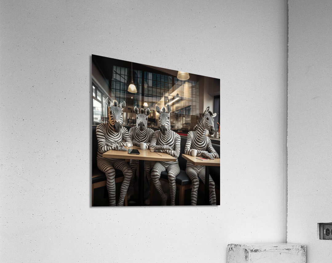 DM-Zebra at Coffee shop 001 Acrylic Print