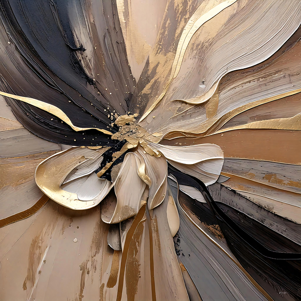 DM  Golden Floral 008 Print