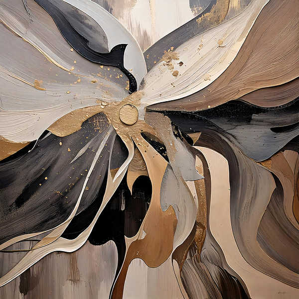 DM  Golden Floral 010 Print