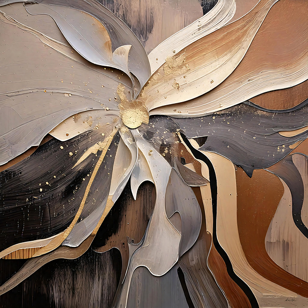 DM  Golden Floral 012 Print