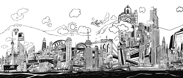 DM Graffity Cities landmarks Print