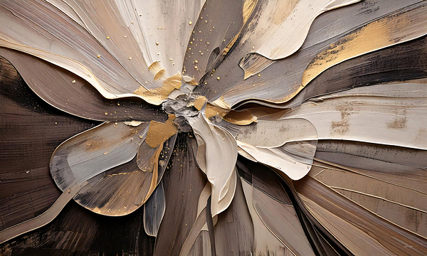 DM  Golden Floral 003 Print