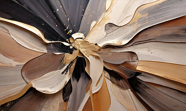 DM  Golden Floral 005 Print