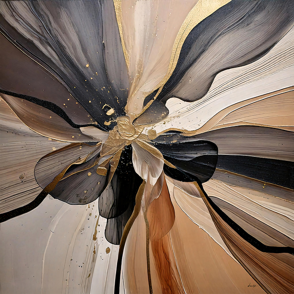 DM  Golden Floral 004 Print