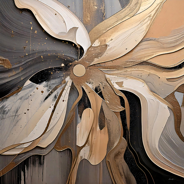 DM  Golden Floral 011 Print