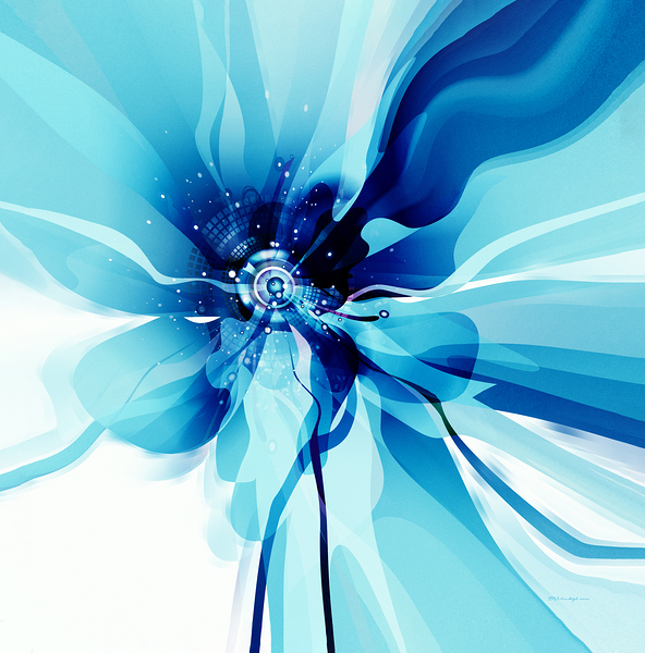 DM-Modern floral- Blue 001 Print