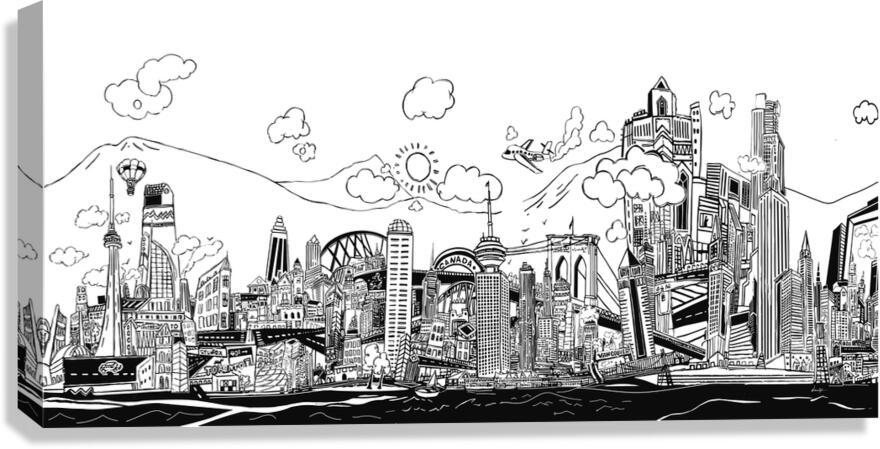 DM Graffity Cities landmarks Canvas Print