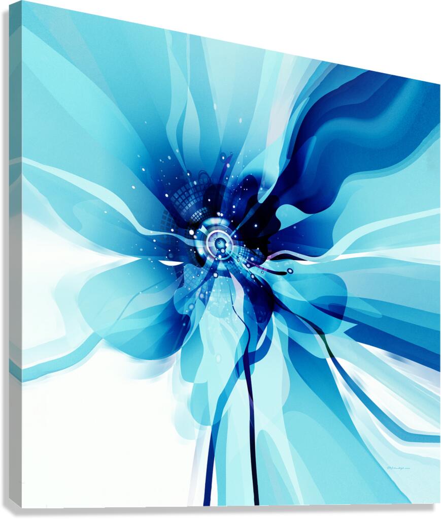 DM-Modern floral- Blue 001 Canvas Print