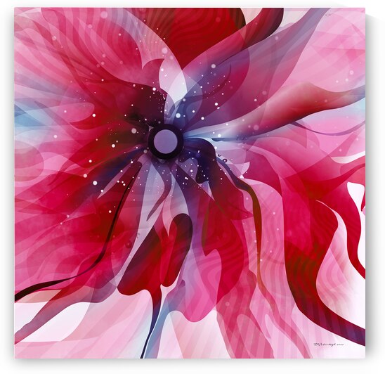 DM-Modern floral- Red 002 by Mantegh Studio