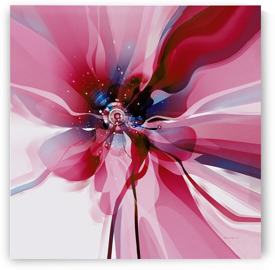 DM-Modern floral- Red 001 by Mantegh Studio