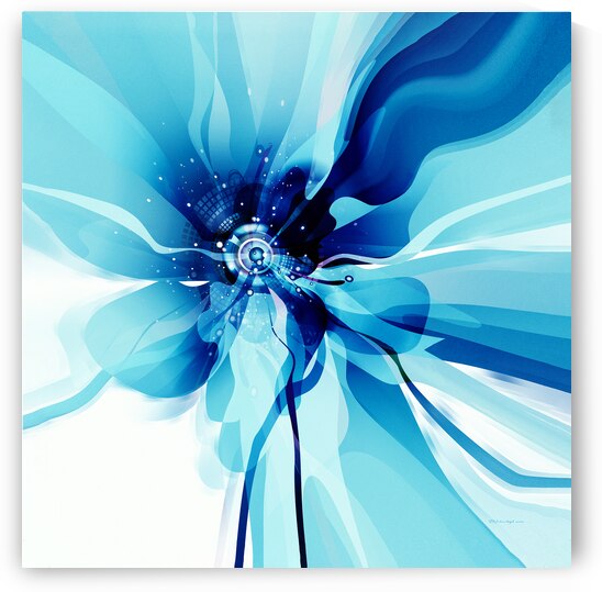 DM-Modern floral- Blue 001 by Mantegh Studio