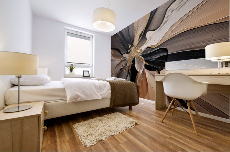 DM  Golden Floral 004 Mural print