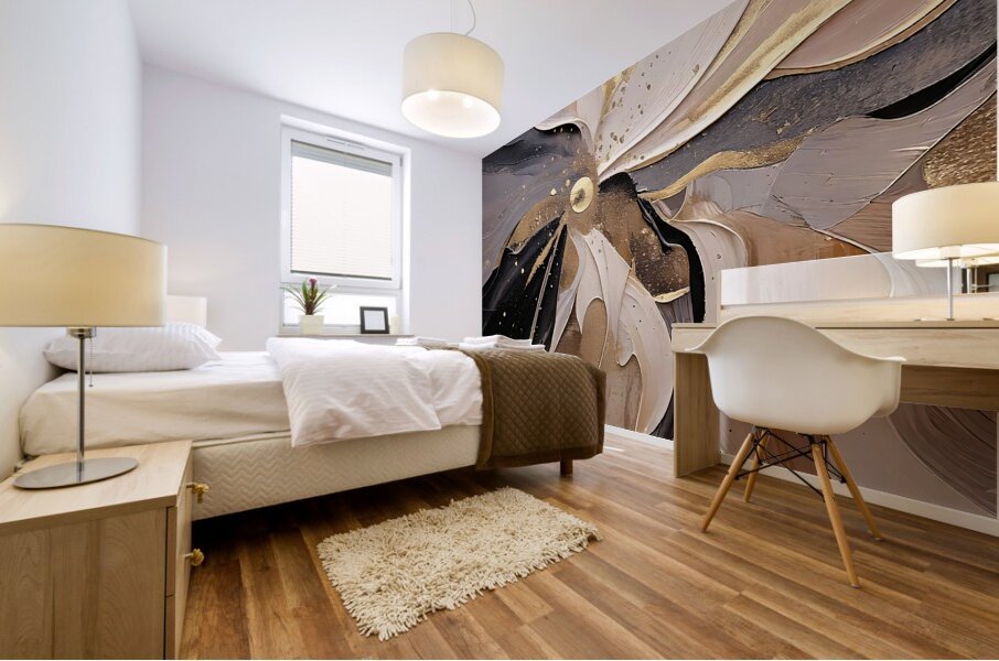 DM  Golden Floral 009 Mural print