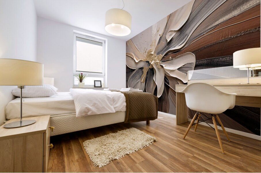 DM  Golden Floral 002 Mural print