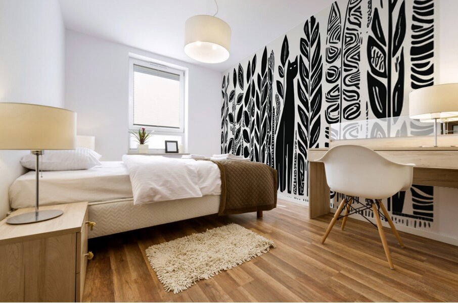 DM Cat in the persian garden Mural print