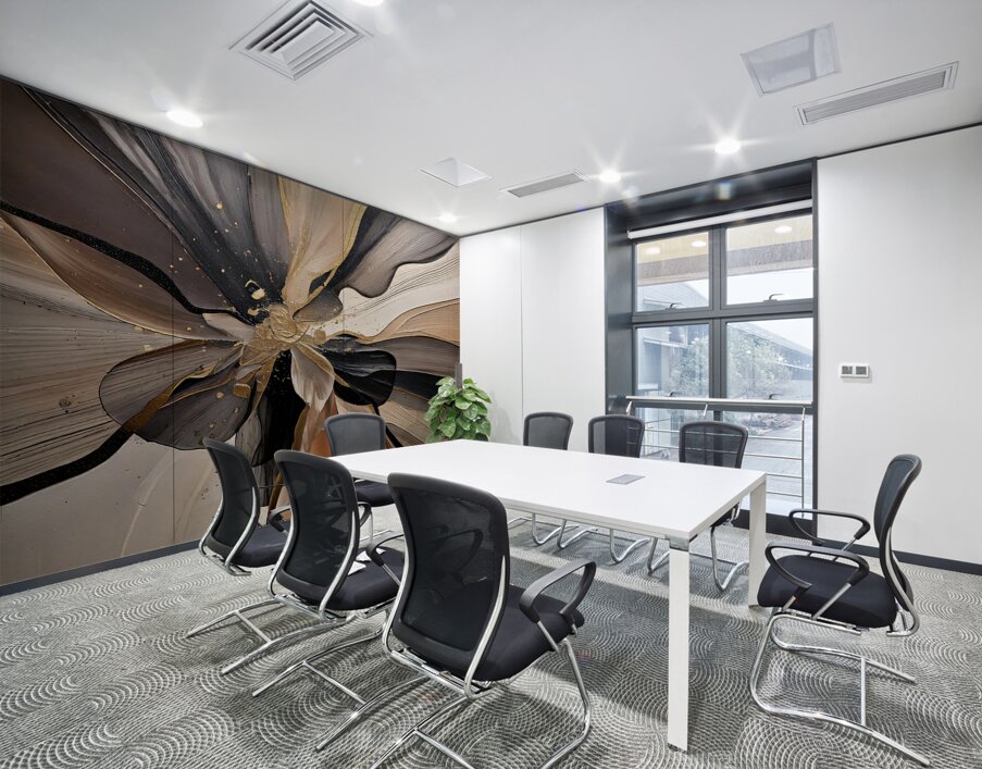 DM  Golden Floral 004 Wall Printing