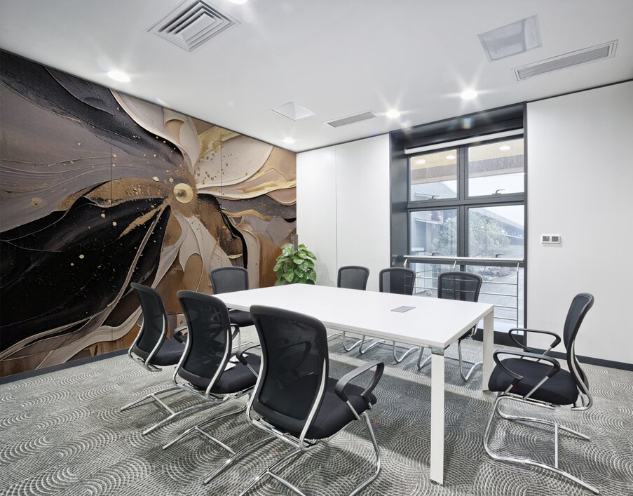 DM  Golden Floral 009 Wall Printing