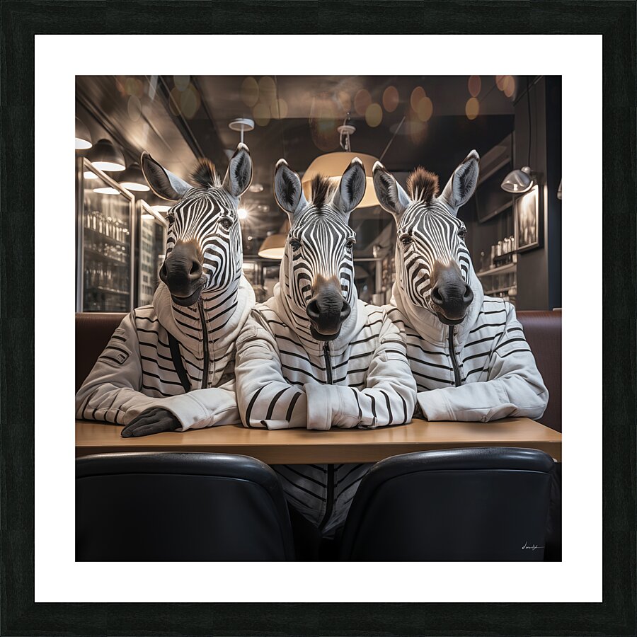 DM-Zebra at Coffee shop 002 Picture Frame print