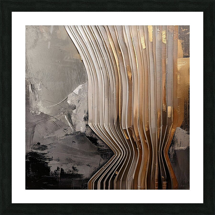 DM  Golden wave001 Picture Frame print