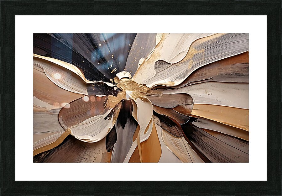 DM  Golden Floral 005 Picture Frame print