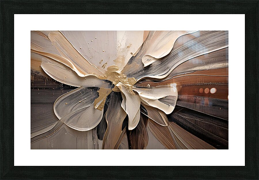 DM  Golden Floral 002 Picture Frame print