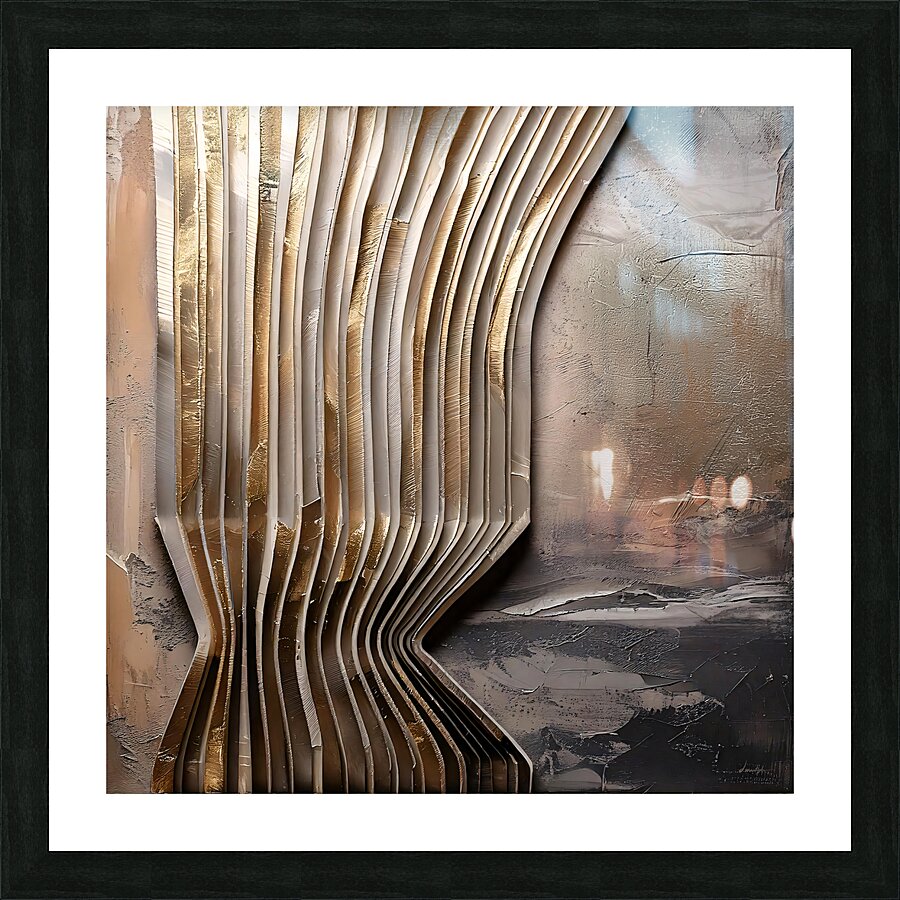 DM  Golden wave002 Picture Frame print