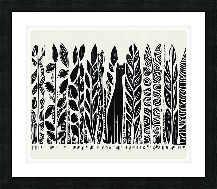 DM Cat in the persian garden Picture Frame print