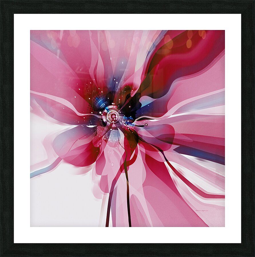 DM-Modern floral- Red 001 Picture Frame print