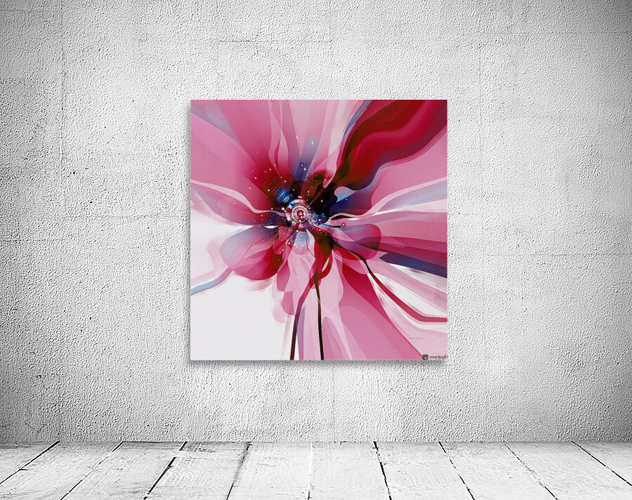 DM-Modern floral- Red 001 Wall Preview