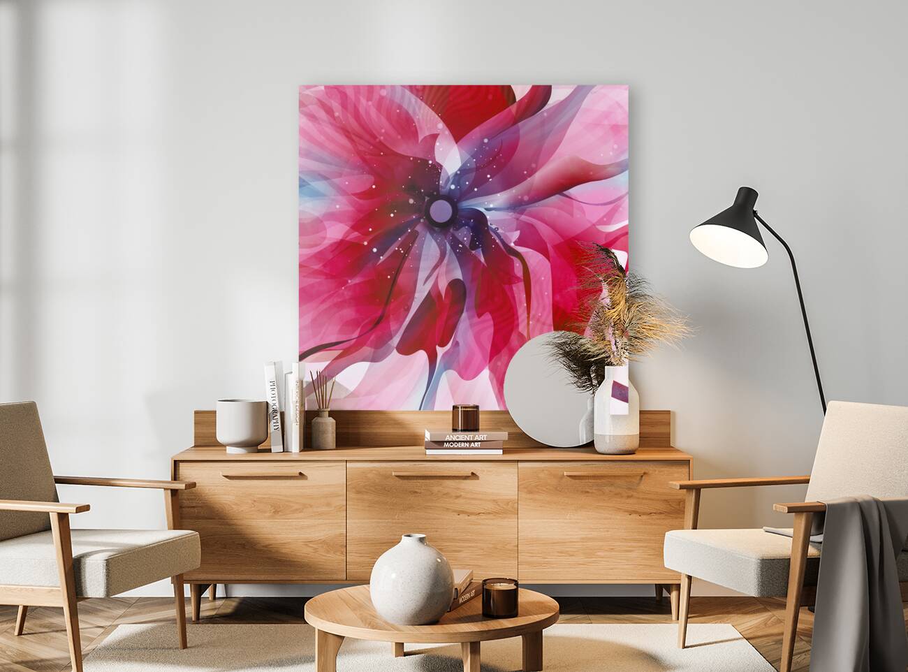 DM-Modern floral- Red 002 Reproduction