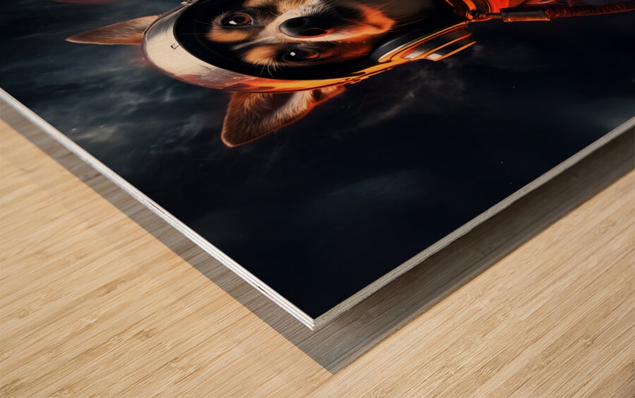 DM- The Astronaut Dog Wood print