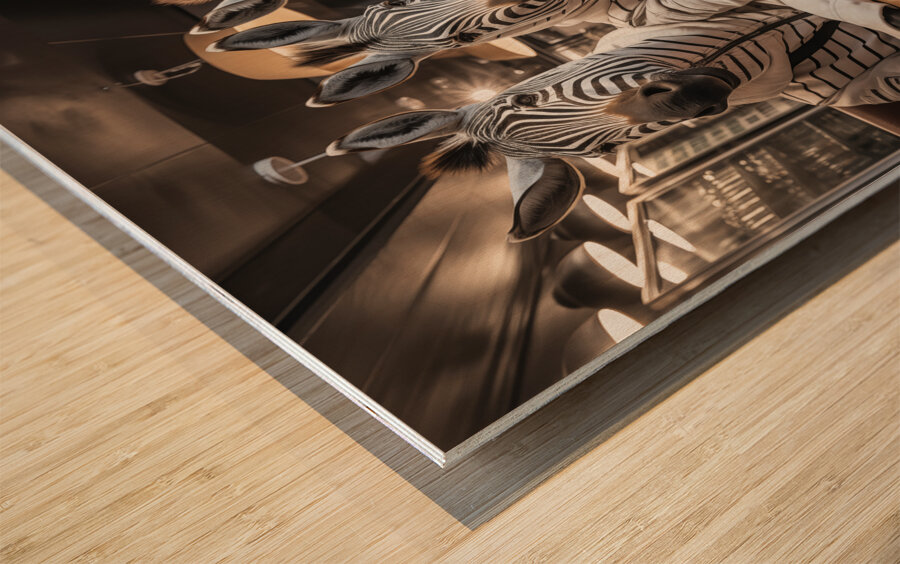 DM-Zebra at Coffee shop 002 Wood print