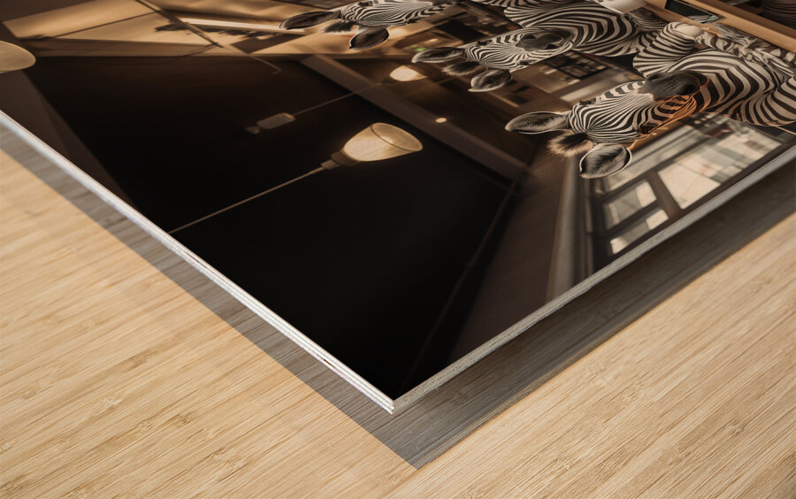 DM-Zebra at Coffee shop 001 Wood print