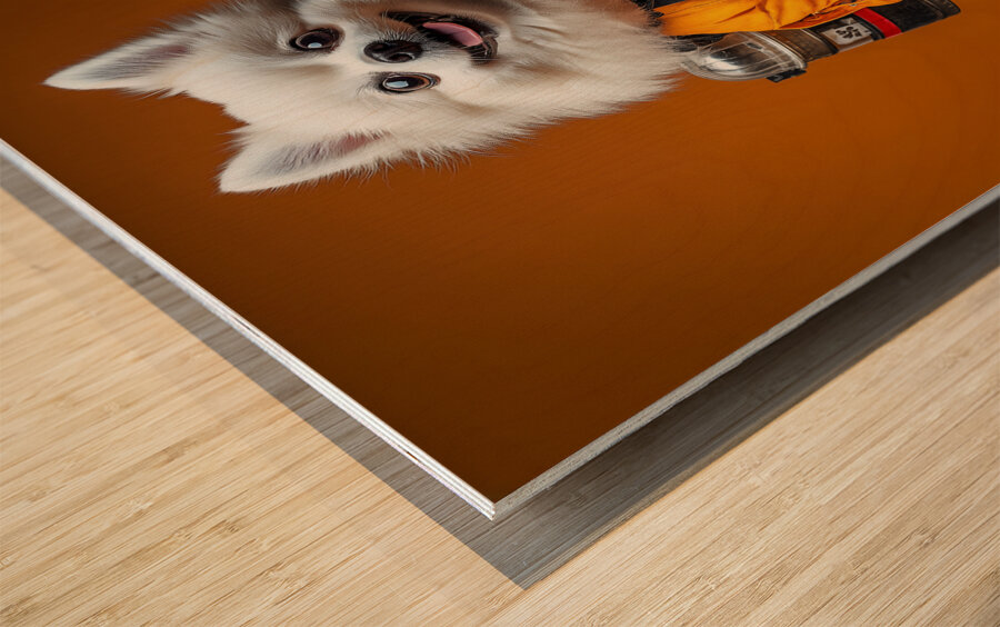 DM-Fire Fighter Dog Wood print
