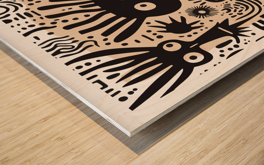 DM Doodle 004 Wood print