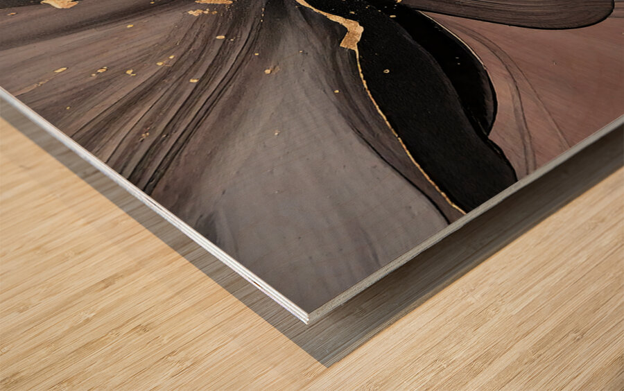 DM  Golden Floral 001 Wood print