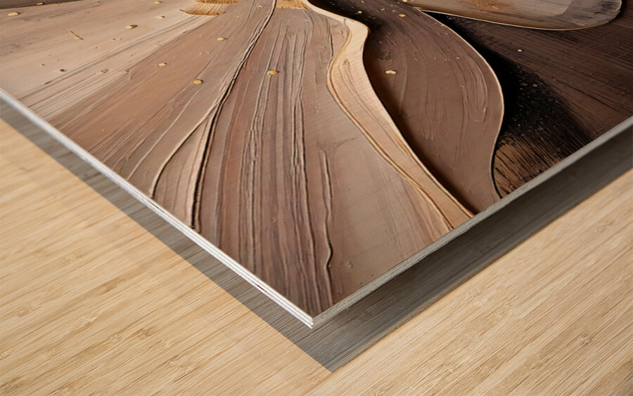 DM  Golden Floral 003 Wood print