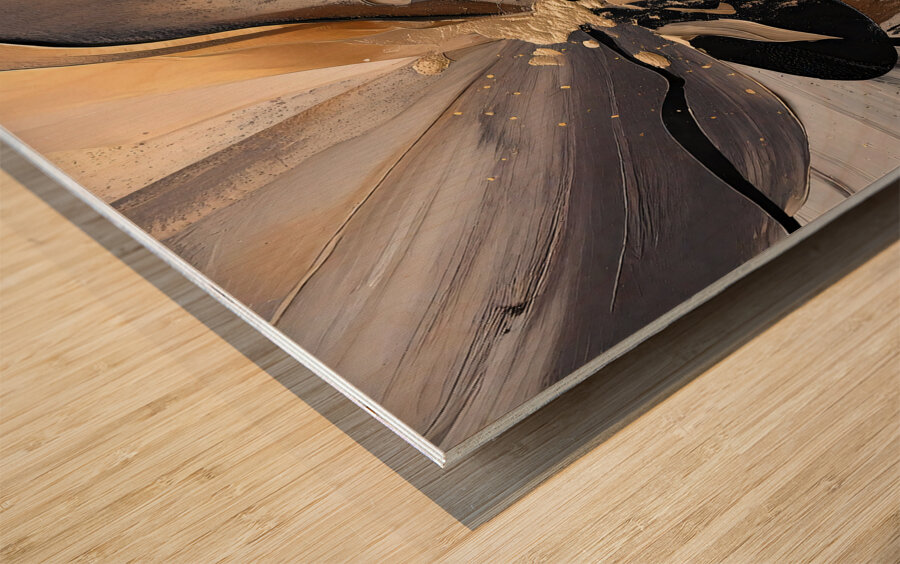 DM  Golden Floral 007 Wood print