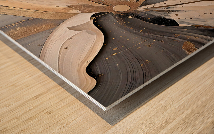 DM  Golden Floral 011 Wood print