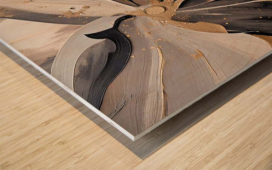 DM  Golden Floral 010 Wood print