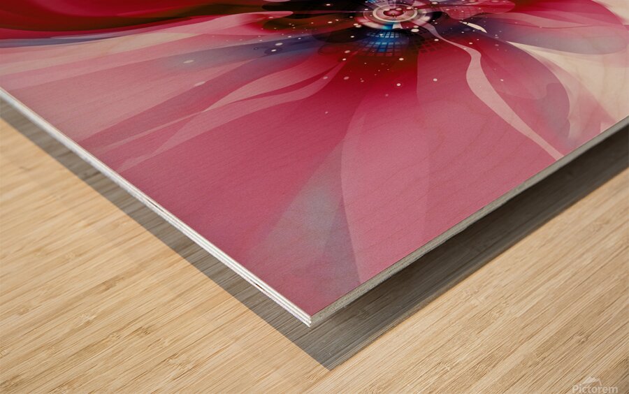 DM-Modern floral- Red 001 Wood print